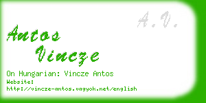 antos vincze business card